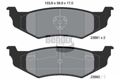 BENDIX Braking BPD2010 Тормозные колодки и сигнализаторы  для DODGE  (Додж Интрепид)