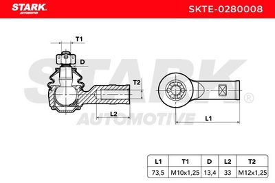 накрайник на напречна кормилна щанга STARK SKTE-0280008