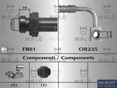 Тормозной шланг AKRON-MALÒ 81015 для FIAT FREEMONT