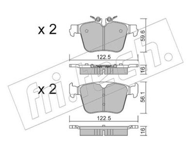 Sada brzdových destiček, kotoučová brzda fri.tech. 1329.0