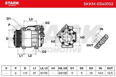 компресор, климатизация STARK SKKM-0340102