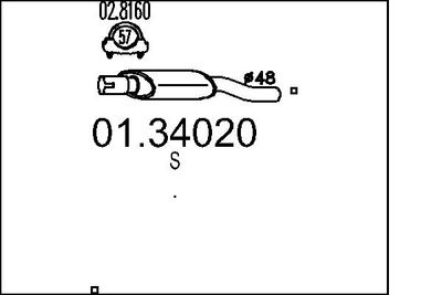 Предглушитель выхлопных газов MTS 01.34020 для FIAT MAREA