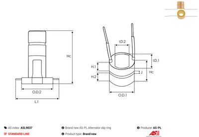 Kluzný kroužek, generátor AS-PL ASL9037