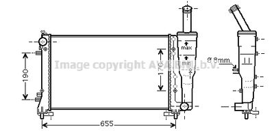 Радиатор, охлаждение двигателя AVA QUALITY COOLING FT2297 для FIAT PUNTO