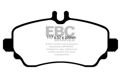 Комплект тормозных колодок, дисковый тормоз EBC Brakes DP1555 для MERCEDES-BENZ VANEO