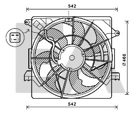 Вентилятор, охлаждение двигателя EACLIMA 33V28050 для HYUNDAI i40