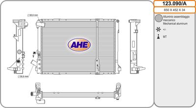 AHE 123.090/A Радиатор охлаждения двигателя  для RENAULT LAGUNA (Рено Лагуна)