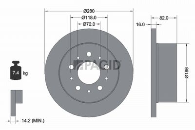 Tarcza hamulcowa PAGID 54574NC