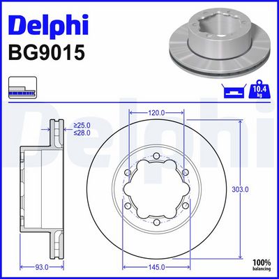 BREMSSCHEIBE DELPHI BG9015 0