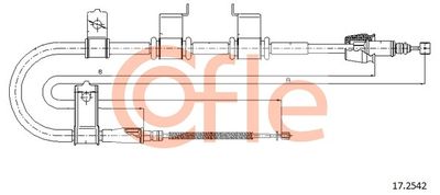 Тросик, cтояночный тормоз COFLE 92.17.2542 для HYUNDAI GETZ