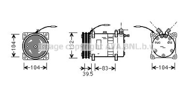 AVA QUALITY COOLING Compressor, airconditioning (UVAK077)