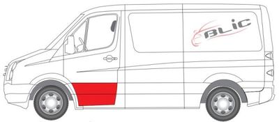 Deur reparatieset Voor Links (Coating, onderste deel, hoogte 390mm) past: MERCEDES SPRINTER 906  VW CRAFTER 2E 04.06-10.13