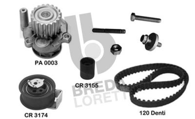 KPA0723B BREDA LORETT Водяной насос + комплект зубчатого ремня