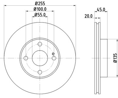 Тормозной диск HELLA 8DD 355 106-491 для MAZDA MX-5
