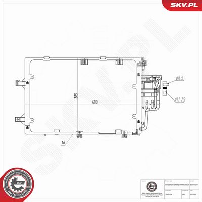 Chladič klimatizácie ESEN SKV 86SKV229