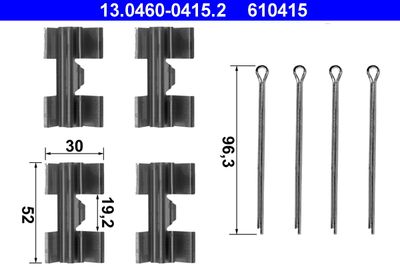 Комплектующие, колодки дискового тормоза ATE 13.0460-0415.2 для ALFA ROMEO AR