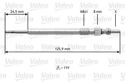 Свеча накаливания VALEO 345164 для VOLVO XC90