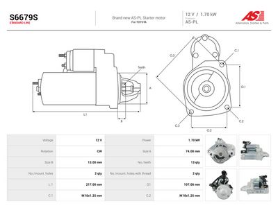 Starter AS-PL S6679S