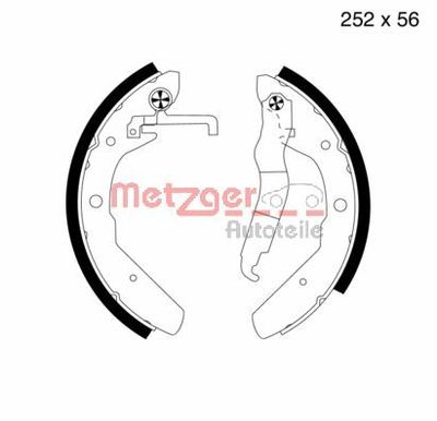 Комплект тормозных колодок METZGER MG 373 для VW TRANSPORTER