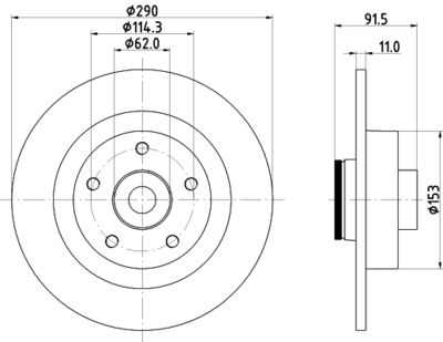 Тормозной диск HELLA 8DD 355 133-651 для RENAULT ESPACE