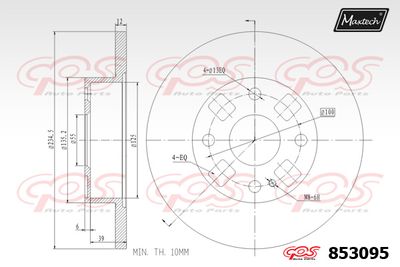 MAXTECH 853095 Тормозные диски  для MAZDA 121 II (DB) 1.3 i 16V