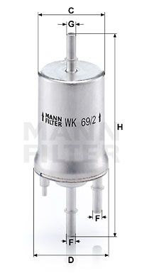 Топливный фильтр MANN-FILTER WK 69/2 для VW BEETLE