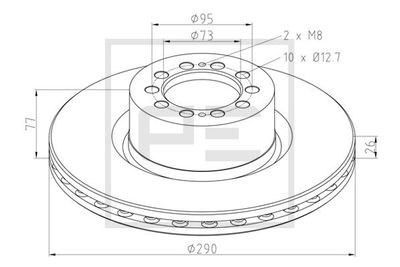 Bromsskiva PE AUTOMOTIVE 256.104-00A