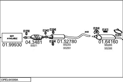 SISTEM DE ESAPAMENT MTS OPEL64599A001813