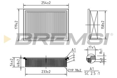 Воздушный фильтр BREMSI FA2303 для FORD MAVERICK
