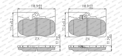 BREMSBELAGSATZ SCHEIBENBREMSE FERODO FDB4216 1