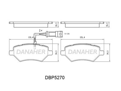 Комплект тормозных колодок, дисковый тормоз DANAHER DBP5270 для CHERY ELARA