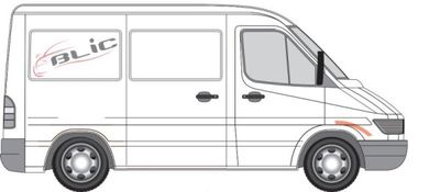 Paneel motorcompartiment Rechts past: MERCEDES SPRINTER 901, 902, 903, 904, 905 01.95-05.06