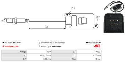 SENZOR NOX INJECTIE ADITIV AS-PL NOX9431 2