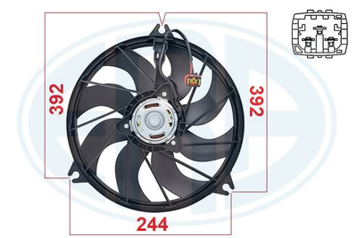 Вентилятор, охлаждение двигателя WILMINK GROUP WG2101508 для PEUGEOT 206+