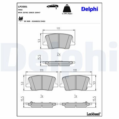 Remblokken set Achter ,