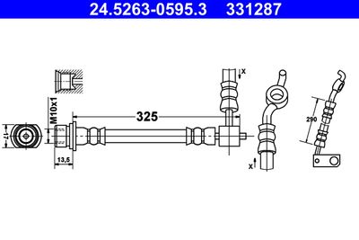 Тормозной шланг ATE 24.5263-0595.3 для TOYOTA YARIS