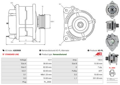 GENERATOR / ALTERNATOR AS-PL A2039SR 4