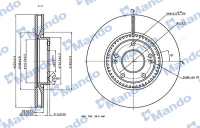 спирачен диск MANDO MBC030190