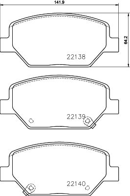 Комплект тормозных колодок, дисковый тормоз HELLA 8DB 355 039-811 для CHEVROLET CAMARO