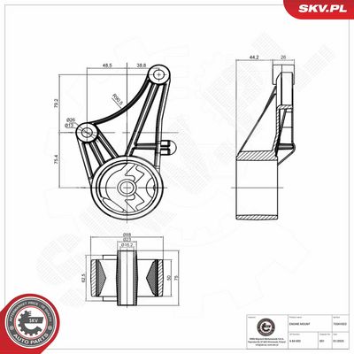 SUPORT MOTOR ESEN SKV 75SKV023 2