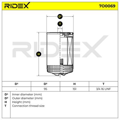 маслен филтър RIDEX 7O0069