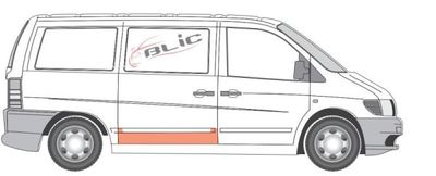 (EN) Sliding door repair kit Rechts (kanaal, met versterking voor slot en scharnieren) past: MERCEDES VITO / KLASA V W638 02.96-07.03