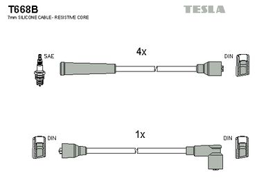 Комплект проводов зажигания TESLA T668B для RENAULT RODEO