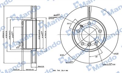 спирачен диск MANDO MBC035359
