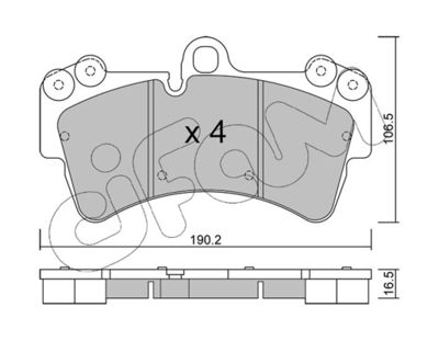 Комплект тормозных колодок, дисковый тормоз CIFAM 822-654-0 для PORSCHE CAYENNE