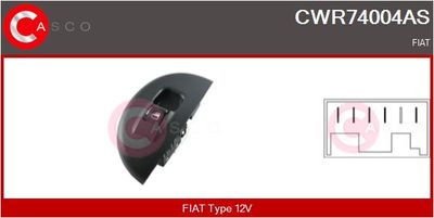 Выключатель, стеклолодъемник CASCO CWR74004AS для FIAT PALIO