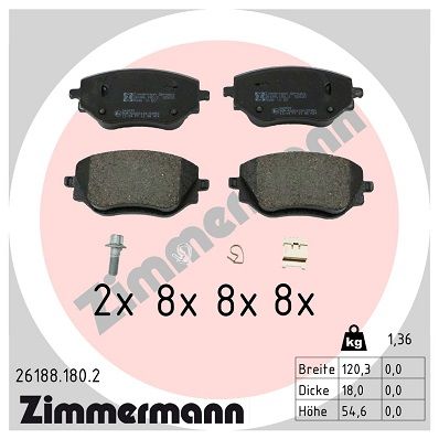 Brake Pad Set, disc brake 26188.180.2