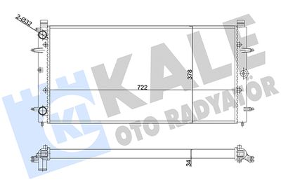 Радиатор, охлаждение двигателя KALE OTO RADYATÖR 356880 для VW CALIFORNIA