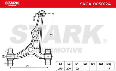 носач, окачване на колелата STARK SKCA-0050124