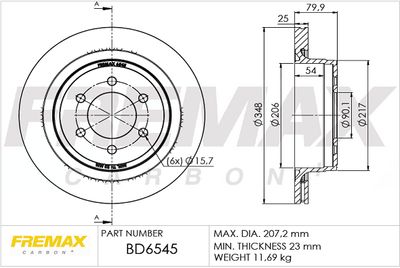 Тормозной диск FREMAX BD-6545 для FORD USA F-150